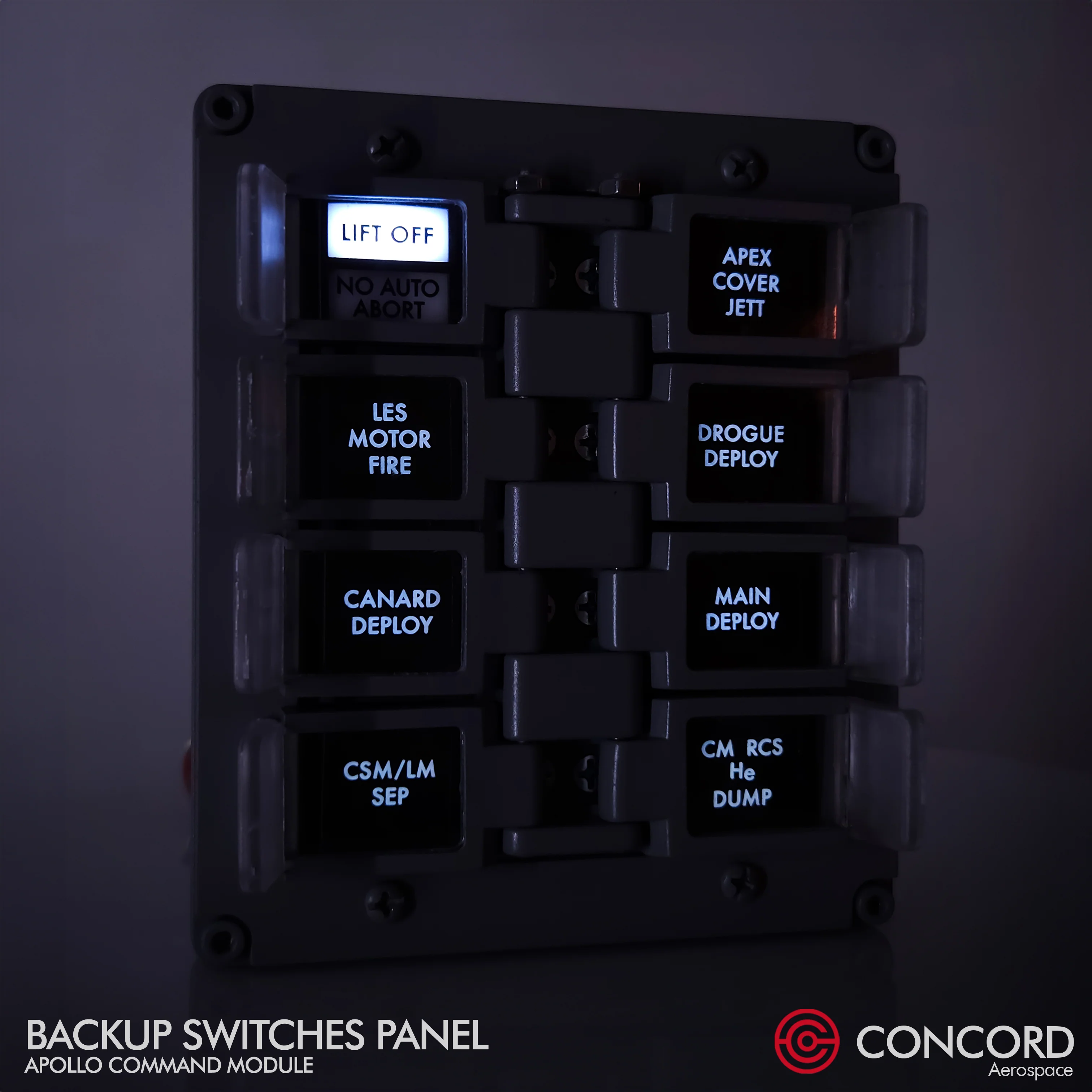 APOLLO COMMAND MODULE BACKUP SWITCHES PANEL - Image 12