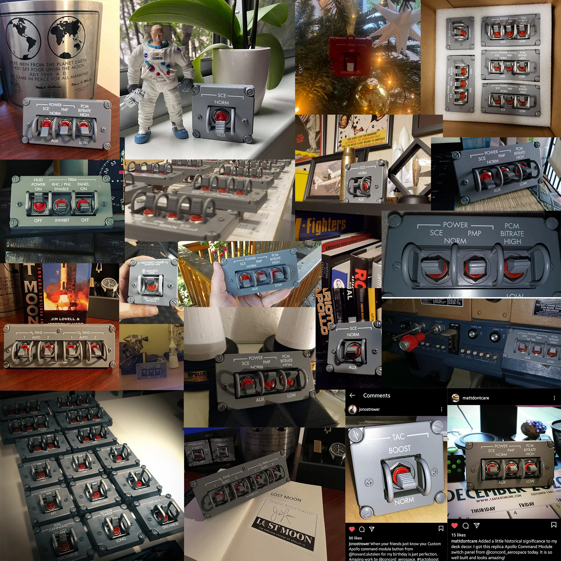 APOLLO COMMAND MODULE TRIPLE SWITCH PANEL - SCE to AUX - Image 14