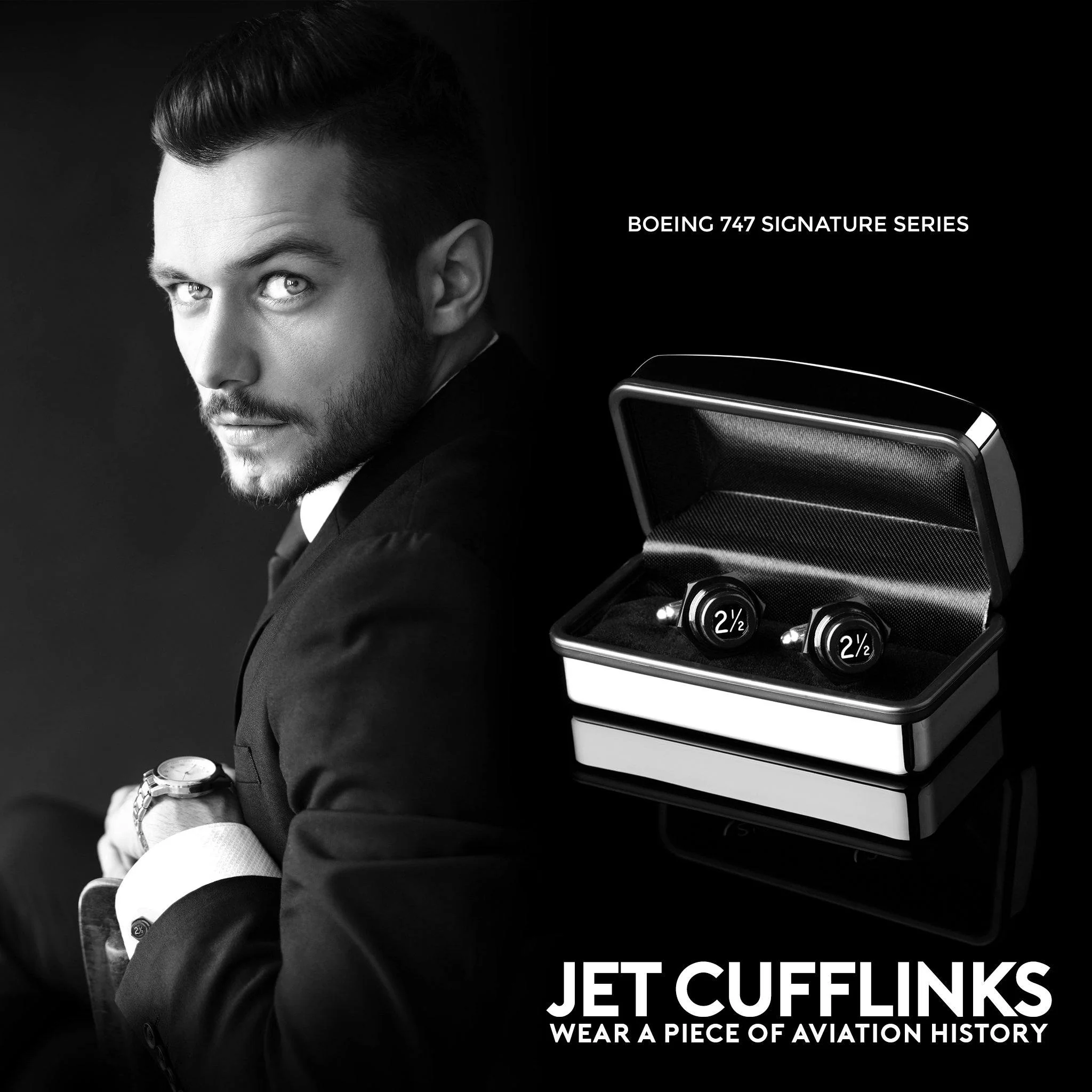 JET CUFFLINKS - CRAFTED FROM THE MIGHTY BOEING 747 - Image 3